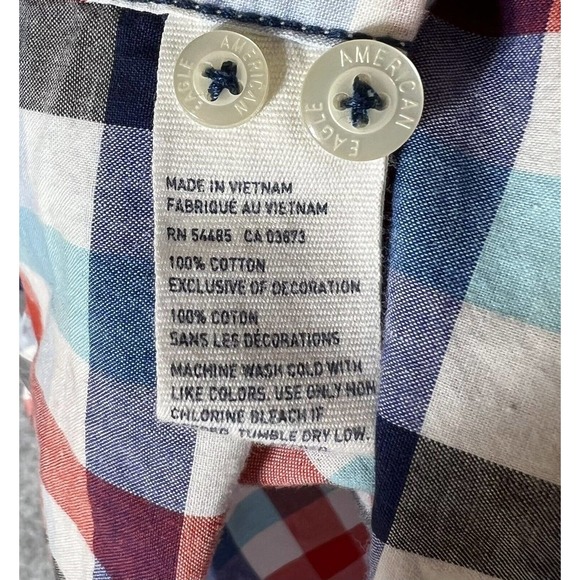 American Eagle AEO Prep Fit Button Down Long Sleeve Shirt Mens XXL Plaid - Picture 4 of 16